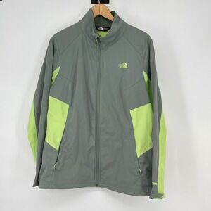 The North Face Windstopper Jacket Full Zip‎ Gray Neon Green Size XL Outdoor